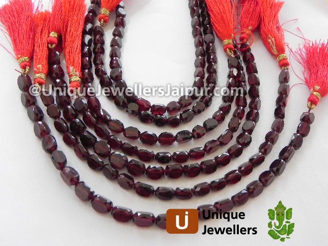Garnet Faceted Bicone Beads